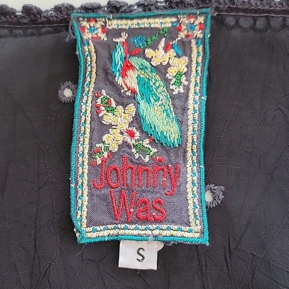 Johnny Was Embroidered Eyelet Lace Boho Tunic Black Size Small - Picture 9 of 11